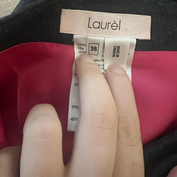 FINAL PRICE Laurèl Wool Like Gray Knee Length Pencil Skirt - Picture 5 of 6